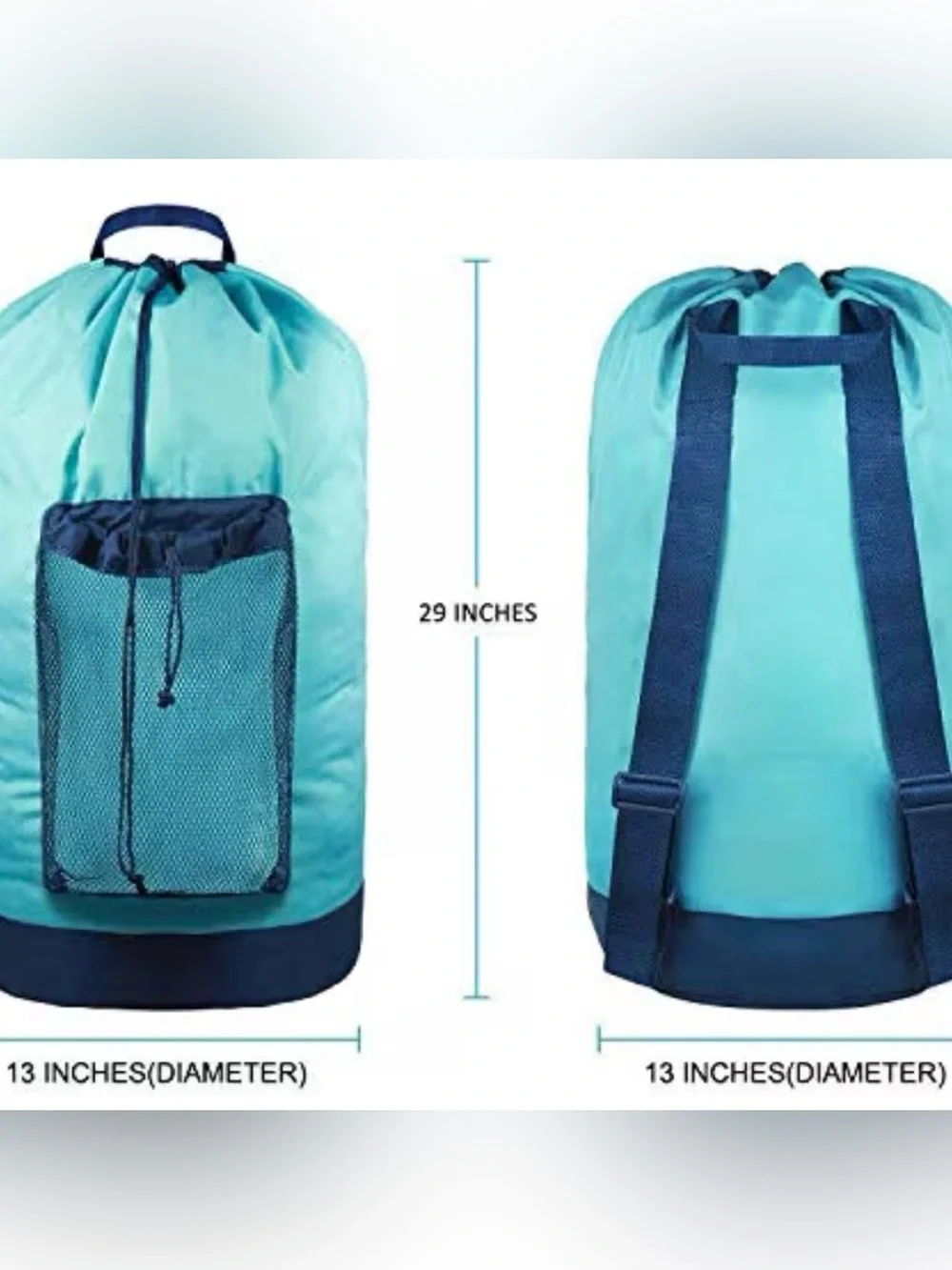 Laundry Backpack Shoulder Straps Durable Nylon Hamper Bag Mesh College Travel